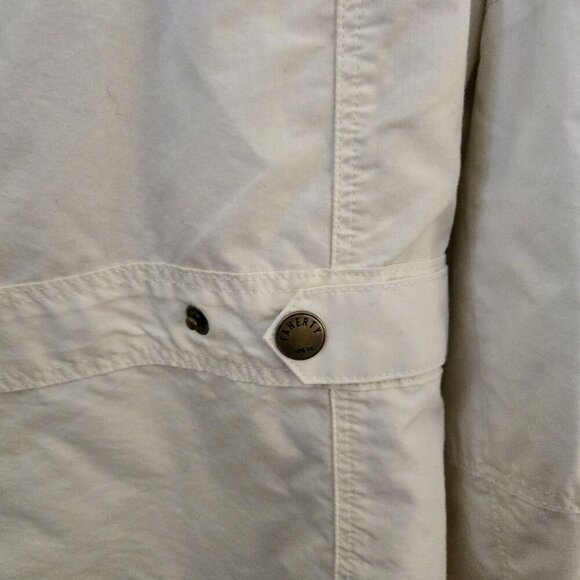 Faherty Cooper Cotton Nylon Utility Jacket Off White Floral Lining Size M - Picture 7 of 12